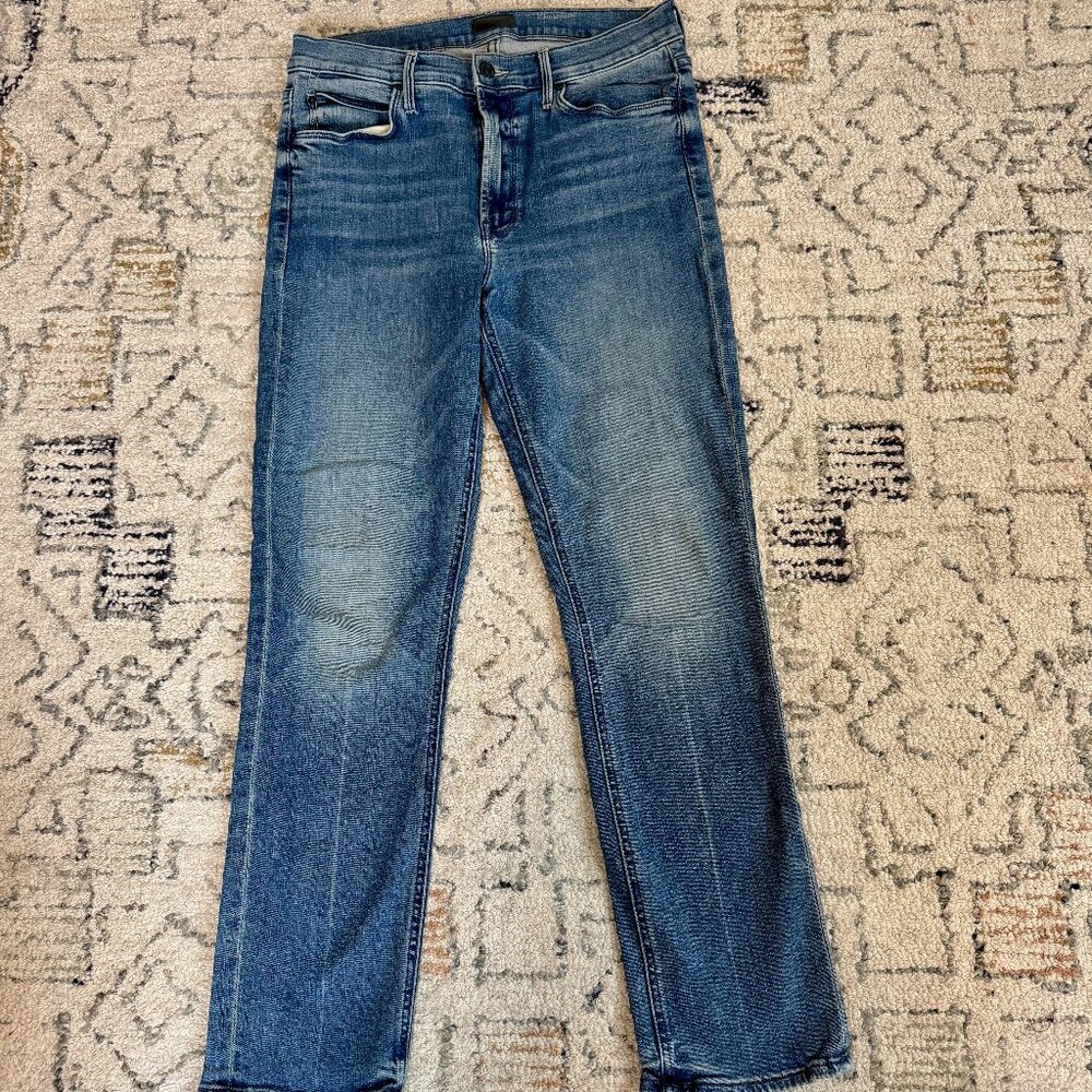 mother denim | mid rise dazzler ankle fray jeans | size 29